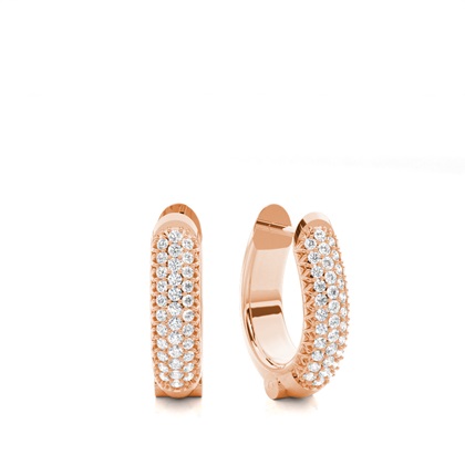 White Gold Round Diamond Hoop Earrings