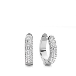 White Gold Round Diamond Hoop Earrings