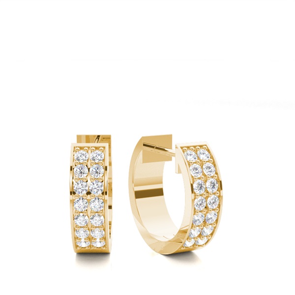 White Gold Round Diamond Hoop Earrings