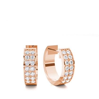 Rose Gold Diamond Hoop Diamond Earrings