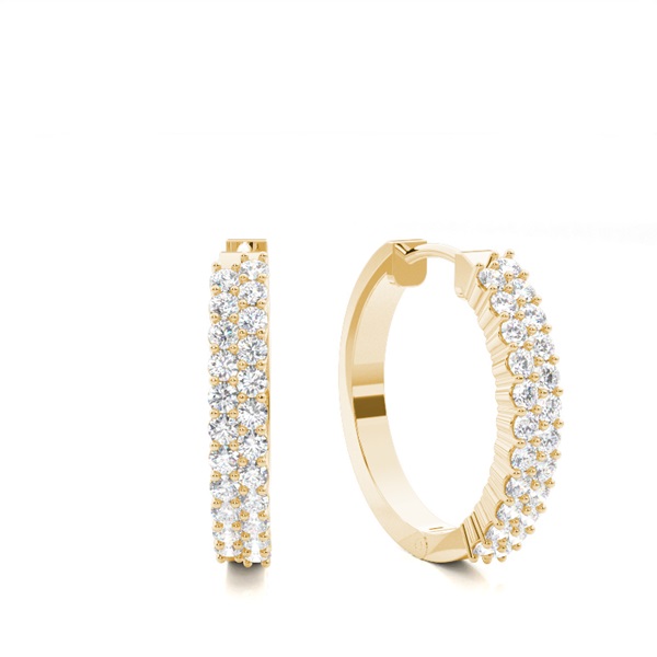 4 Prong Setting Round Diamond Hoop Earrings