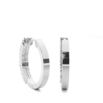 Runde Diamant Creolen in einer Krappenfassung