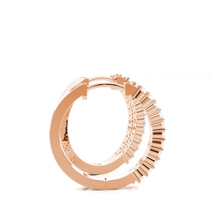 Rose Gold Diamond Hoop Earrings