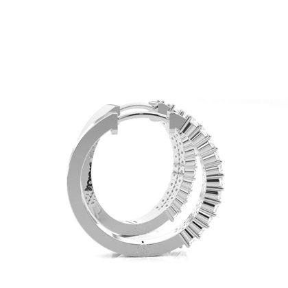4 Prong Setting Round Diamond Hoop Earrings