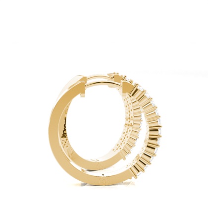 Yellow Gold Diamond Hoop Earrings