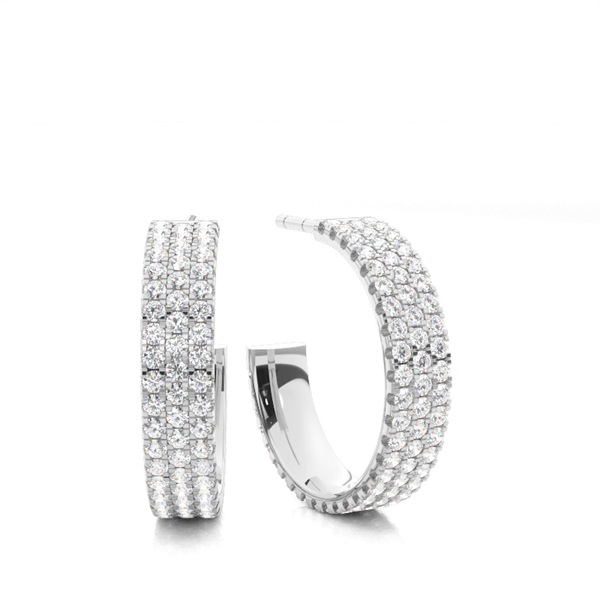 Illusion Setting Round Diamond Cluster Earrings