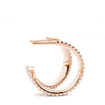 Rose Gold Diamond Hoop Diamond Earrings