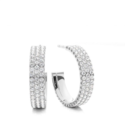Illusion Setting Round Diamond Cluster Earrings