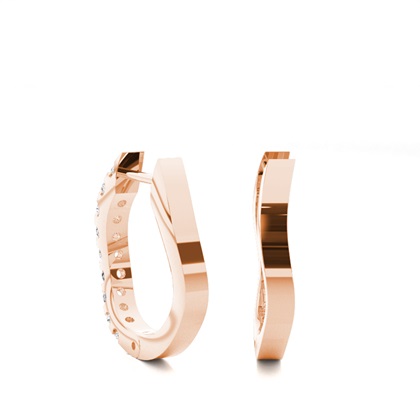 Vitguld Briljant Diamant Hoop Örhängen
