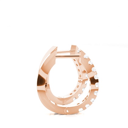 Rose Gold Diamond Hoop Earrings