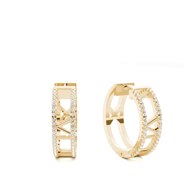 White Gold Round Diamond Hoop Earrings