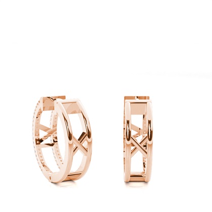 Vitguld Briljant Diamant Hoop Örhängen