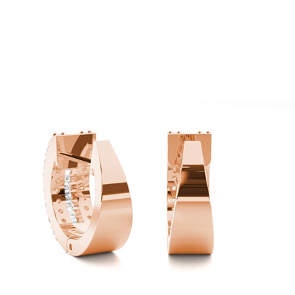 Runde Diamant Creolen in einer Krappenfassung