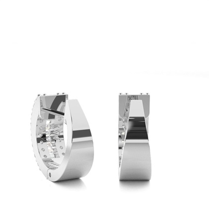 Runde Diamant Creolen in einer Krappenfassung