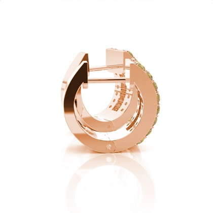 4 Prong-Einstellung Champagner-Diamant-Hoop-Ohrringe