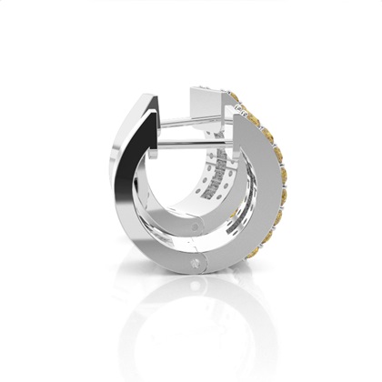 4 Prong-Einstellung Champagner-Diamant-Hoop-Ohrringe