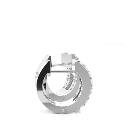 Runde Diamant Creolen in einer Krappenfassung