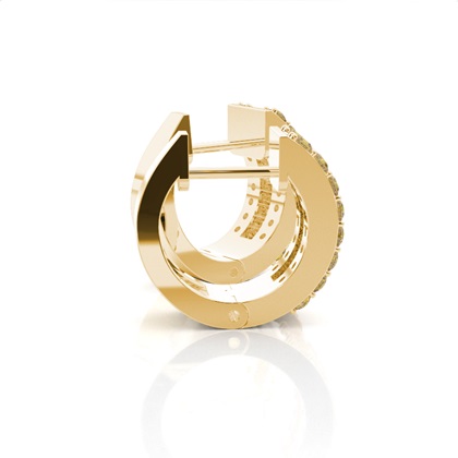 4 Prong-Einstellung Champagner-Diamant-Hoop-Ohrringe