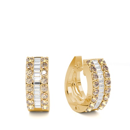Yellow Gold Diamond Earrings