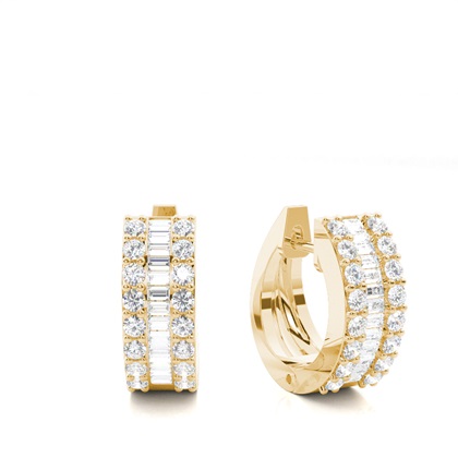 Yellow Gold Diamond Earrings