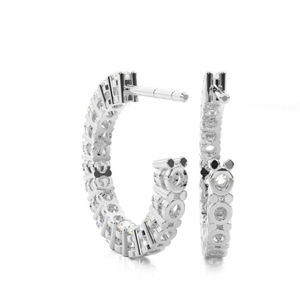 Runde Diamant Designer Ohrringe in einer Krappenfassung