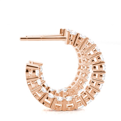 Rose Gold Diamond Hoop Earrings