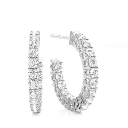 Runde Diamant Designer Ohrringe in einer Krappenfassung
