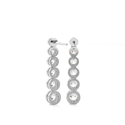 Runde Diamant Journey Ohrringe in einer Zargenfassung