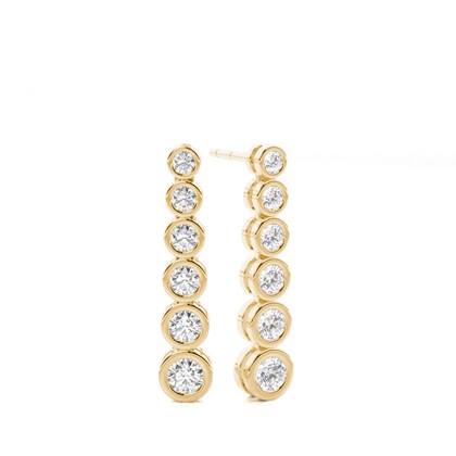 Yellow Gold Journey Diamond Earrings