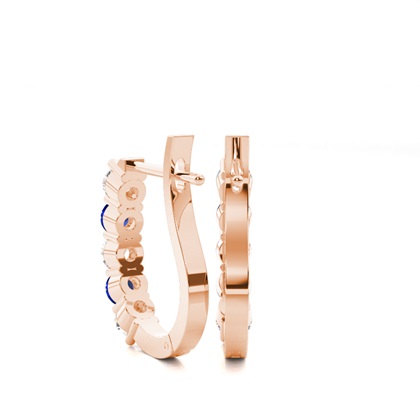 Runder diamantblauer Saphir-Creolenring