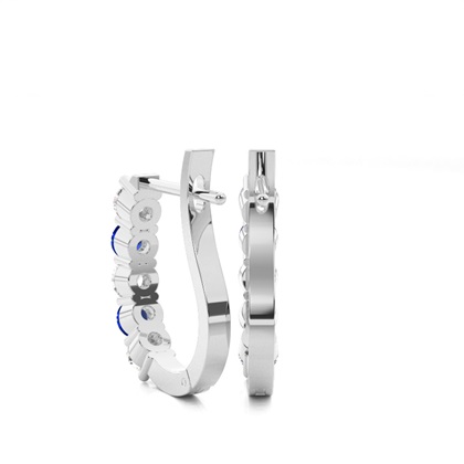 Runder diamantblauer Saphir-Creolenring