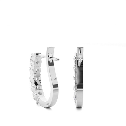 Runde Diamant Creolen in einer Krappenfassung