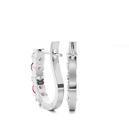 Runder Rubin Diamant Creolen