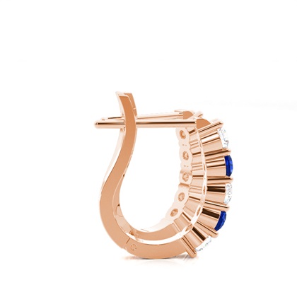 Runder diamantblauer Saphir-Creolenring