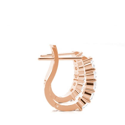 Rose Gold Diamond Hoop Earrings