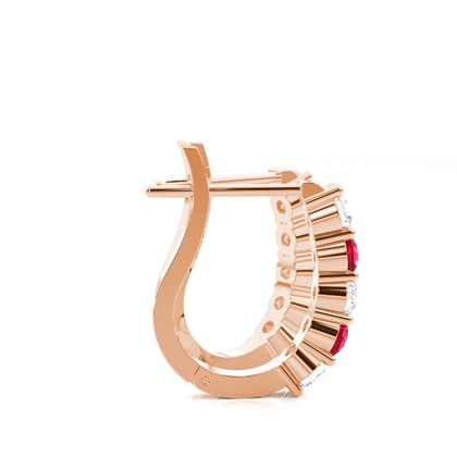 Runder Rubin Diamant Creolen