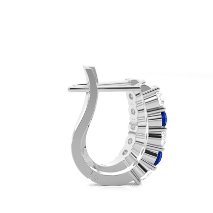 Runder diamantblauer Saphir-Creolenring