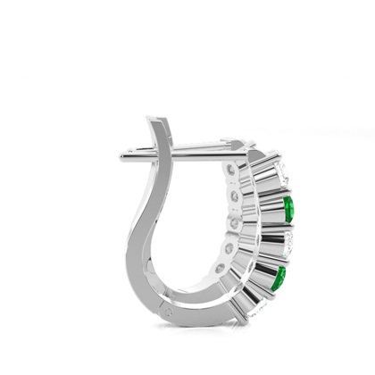 Runder Diamant Smaragd Creolen