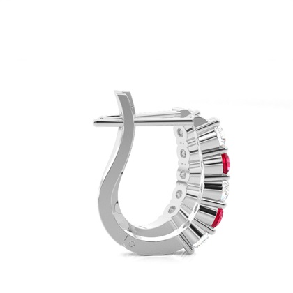 Runder Rubin Diamant Creolen