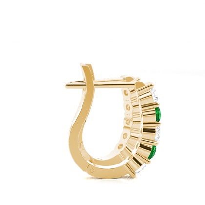 Runder Diamant Smaragd Creolen