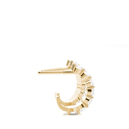 Yellow Gold Diamond Hoop Diamond Earrings