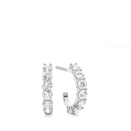 White Gold Round Diamond Designer Earrings