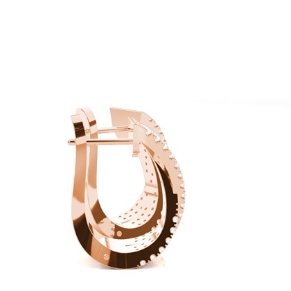 Rose Gold Diamond Hoop Diamond Earrings