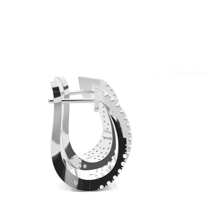 White Gold Round Diamond Hoop Earrings