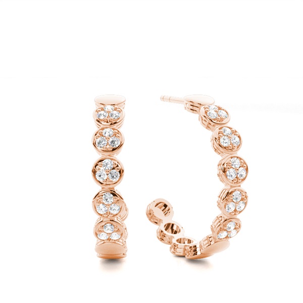 White Gold Round Diamond Designer Earrings