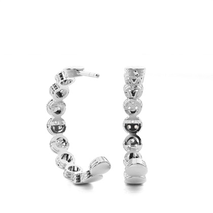 White Gold Round Diamond Designer Earrings