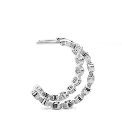 White Gold Round Diamond Designer Earrings