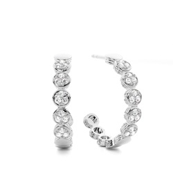 White Gold Round Diamond Designer Earrings