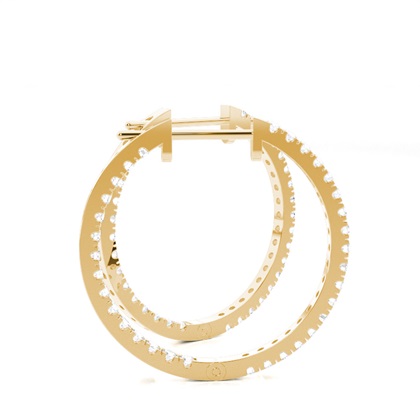 Yellow Gold Diamond Hoop Earrings