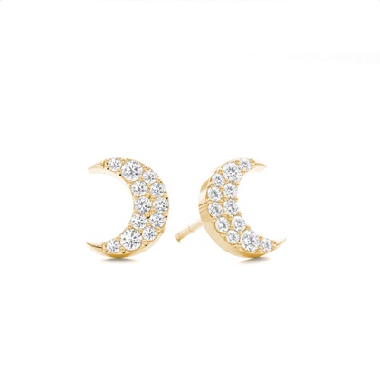Yellow Gold Cluster Diamond Earrings